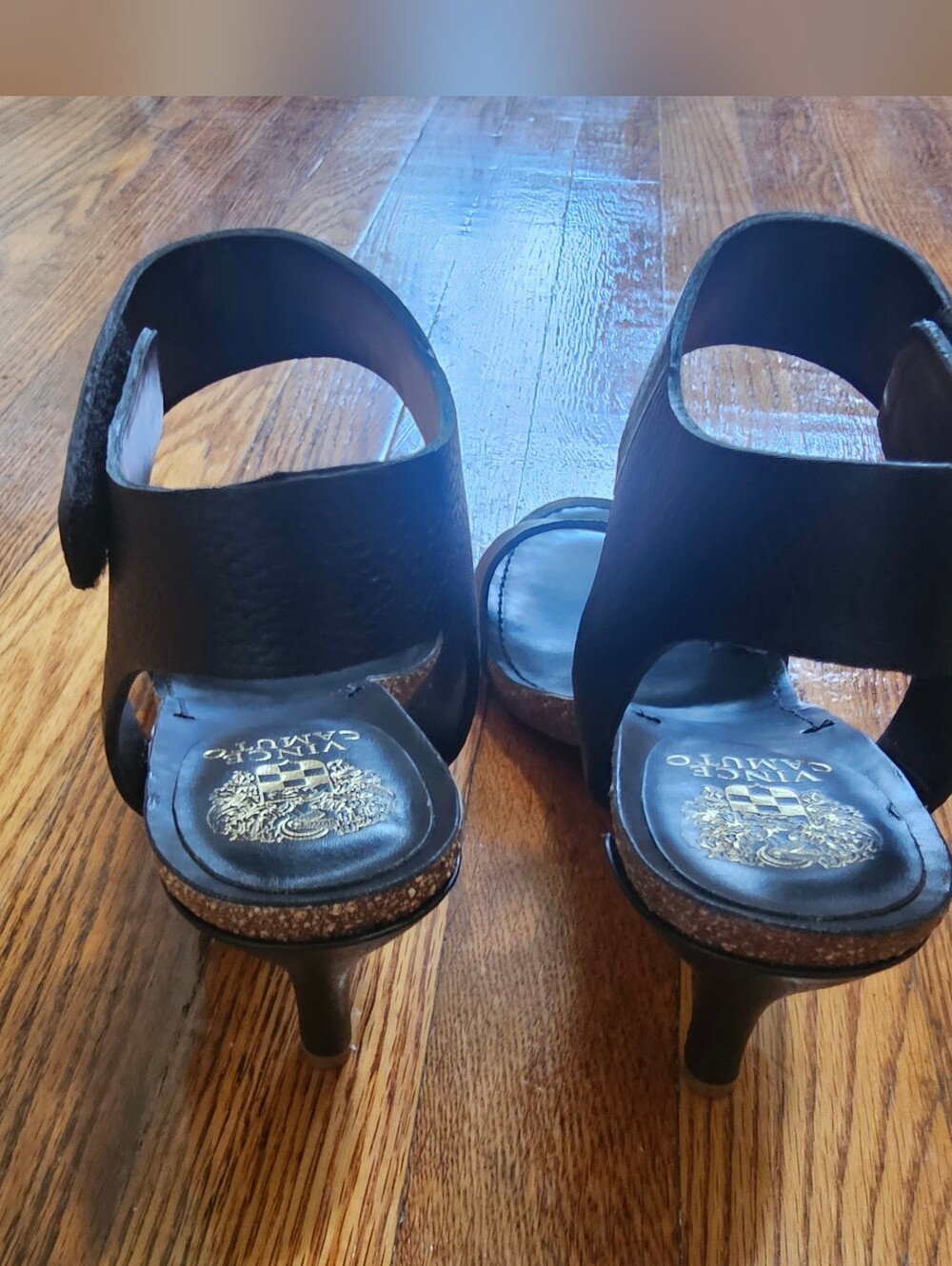 Vince Camuto, Never Worn, Like New, Classic Black Ankle-Strap Women's Heels - Picture 4 of 9